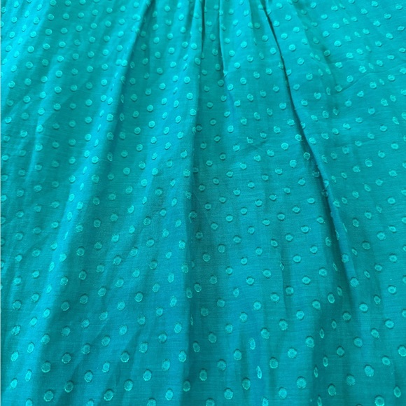 MOULINETTE SOEURS‎ ANTHROPOLOGIE Dress Ruffled Teal Eyelet Womens 6 Cotton Silk - Picture 3 of 9